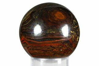 Polished Tiger Iron Stromatolite Sphere - Billion Years #379563