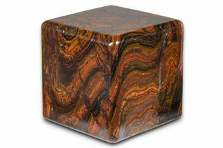 Polished Tiger Iron Stromatolite Cube - Billion Years #379590