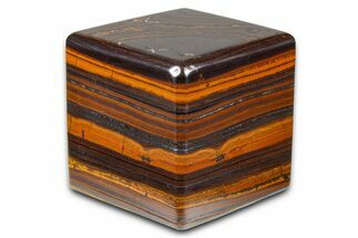 Polished Tiger Iron Stromatolite Cube - Billion Years #379593