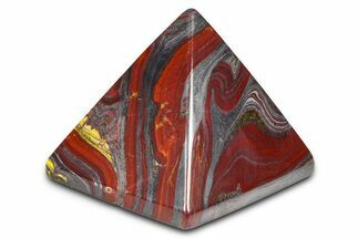 Polished Tiger Iron Stromatolite Pyramid - Billion Years #379602