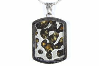 Sericho Pallasite Dog Tag Meteorite Pendant - Kenya #380535