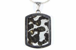 Sericho Pallasite Dog Tag Meteorite Pendant - Kenya #380553