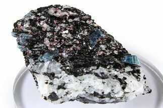 Fluorescent Kyanite & Garnet in Biotite-Quartz Schist - Russia #380670