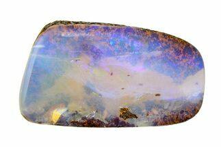 Flashy Polished Boulder Opal Specimen - Queensland, Australia #381836