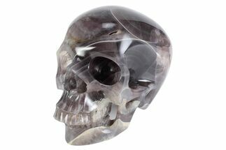 Realistic, Banded Purple Fluorite Skull #382022