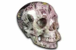 Realistic, Brecciated Banded Purple Fluorite Skull #382154