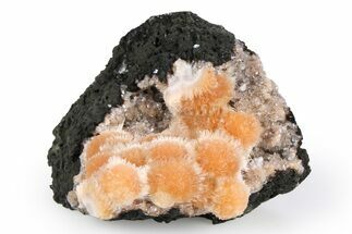 Vibrant Peach Thomsonite on Sparkling Heulandite - India #382311
