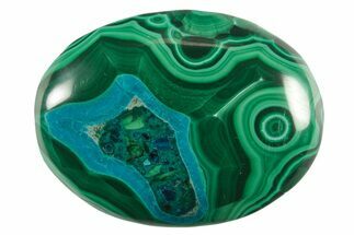 Polished Malachite and Chrysocolla (Malacolla) Pocket Stones #383363