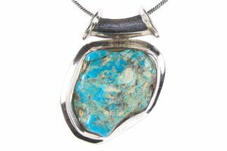 Kingman Turquoise Pendant (Necklace) - Sterling Silver #382755