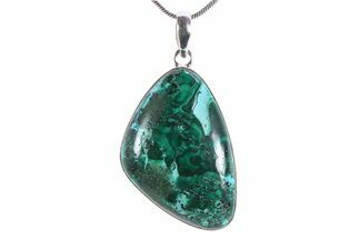 Vibrant Malachite & Chrysocolla Pendant - Sterling Silver #382887