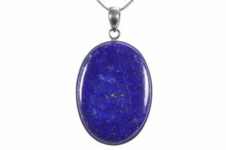 Polished Lapis Lazuli Pendant (Necklace) - Sterling Silver #382901