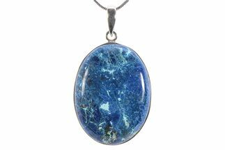 Vibrant Chrysocolla & Shattuckite Pendant - Sterling Silver #383010
