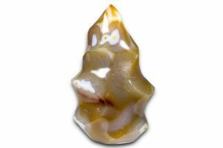 Polished Banded Orange Agate Flame - Madagascar #383887
